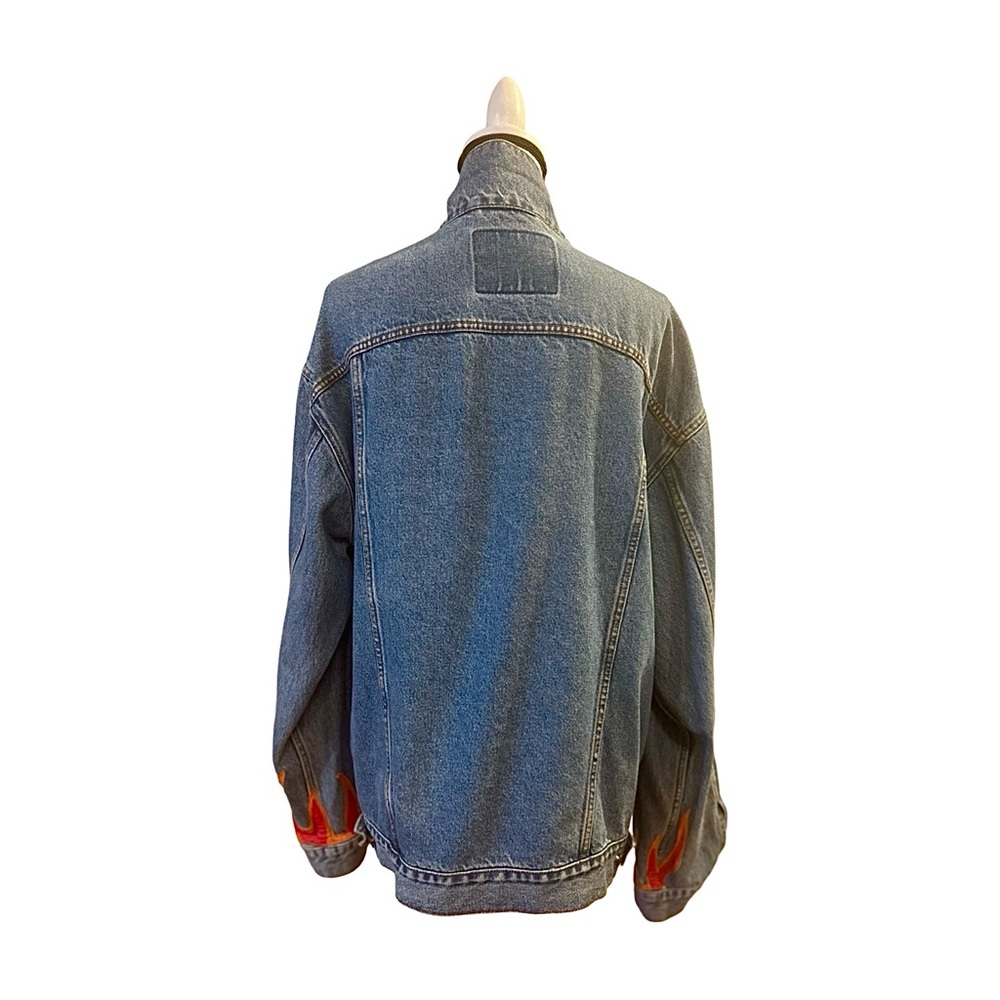Vintage Reworked Levi Denim Jacket with Flames - gender neutral - Picture 14 of 14